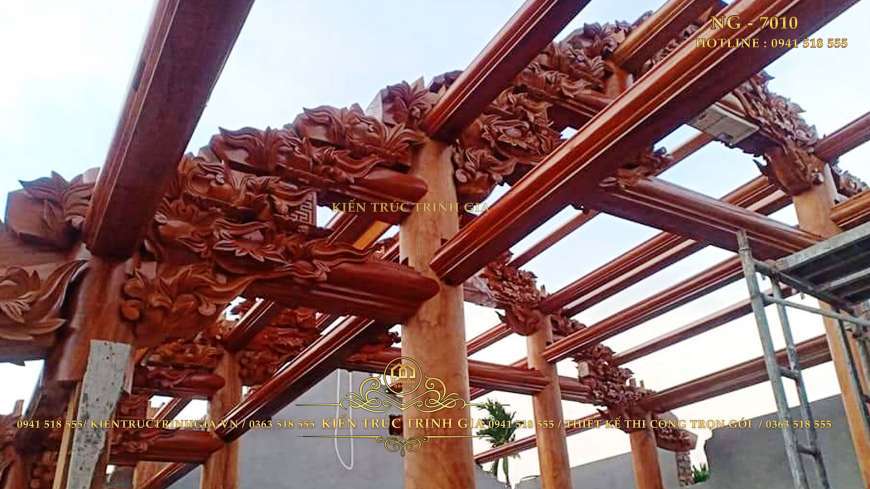 Công trình nhà gỗ cổ truyền phong cách bắc bộ tại Hải Dương