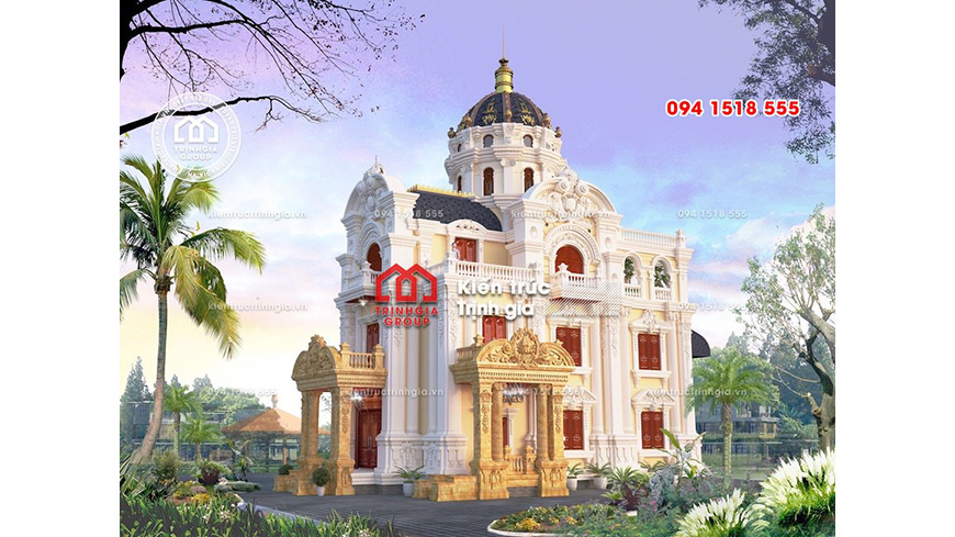 Thi công biệt thự lâu đài kiểu Pháp 2 mặt tiền ở Ninh Bình