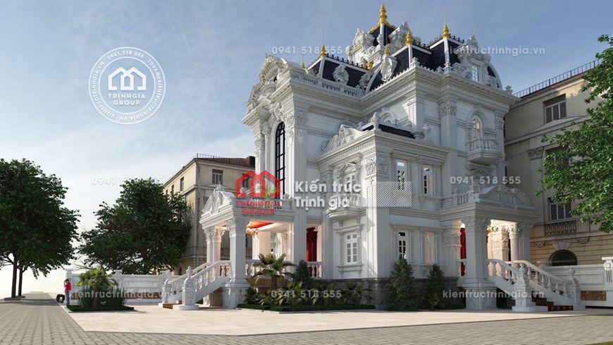 Thiết kế mẫu nhà biệt thự lâu đài 3 tầng cổ điển tại Hà Nội