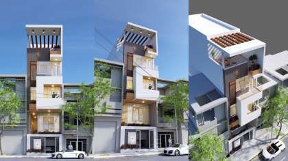 Thiết kế nhà phố 7x10m kiến trúc hiện đại kết hợp kinh doanh